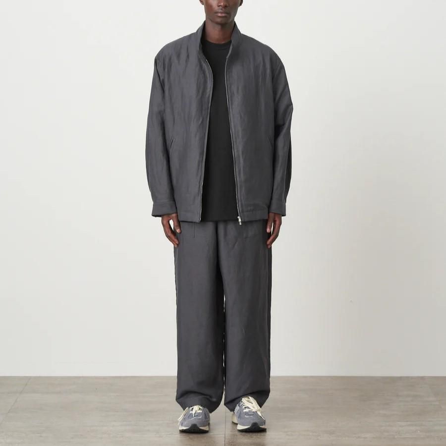 ATON エイトン】 COTTON HEMP SATIN BAKER PANTS - CHARCOAL