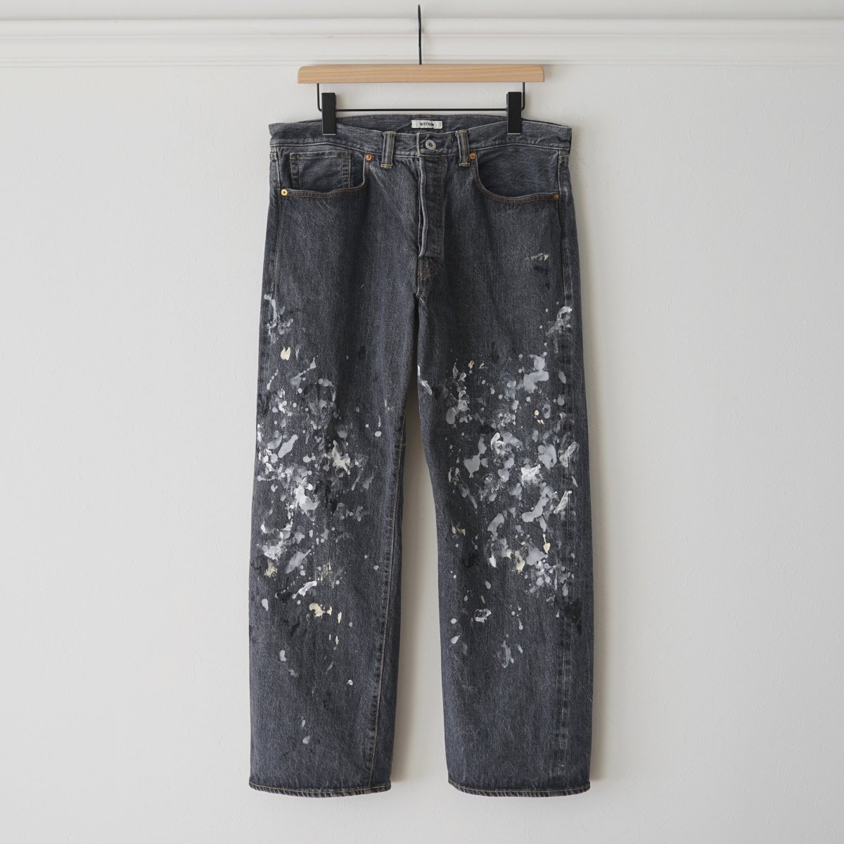 2/23ȯۡINTERIM ƥ MILK PAINT, WWII 1943 HEAVY KIBATA SHUTTLE DENIM JEANS - P.U.BLACK