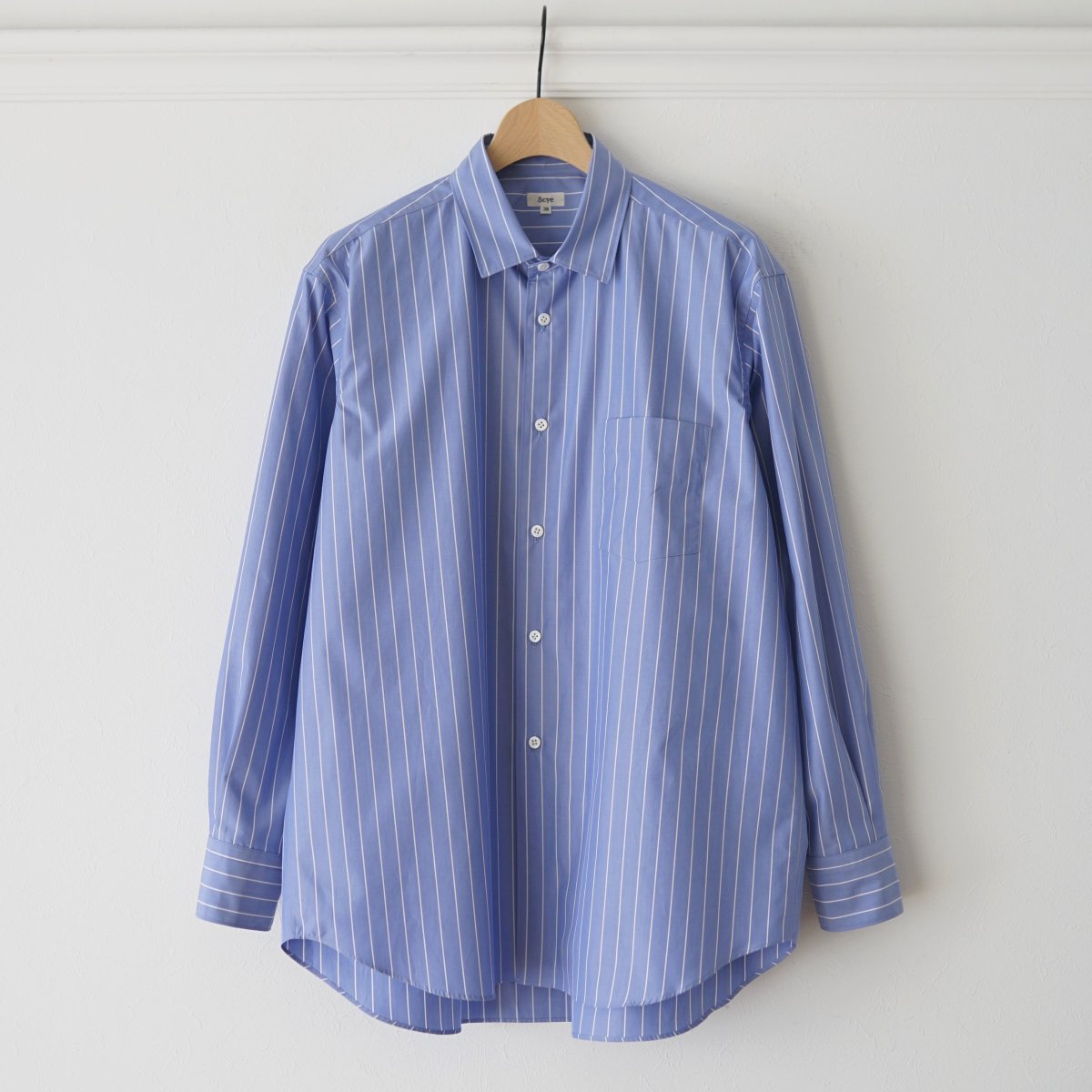 2024 S/SۡScye  FINX COTTON STRIPED SHIRT - SAX BLUE