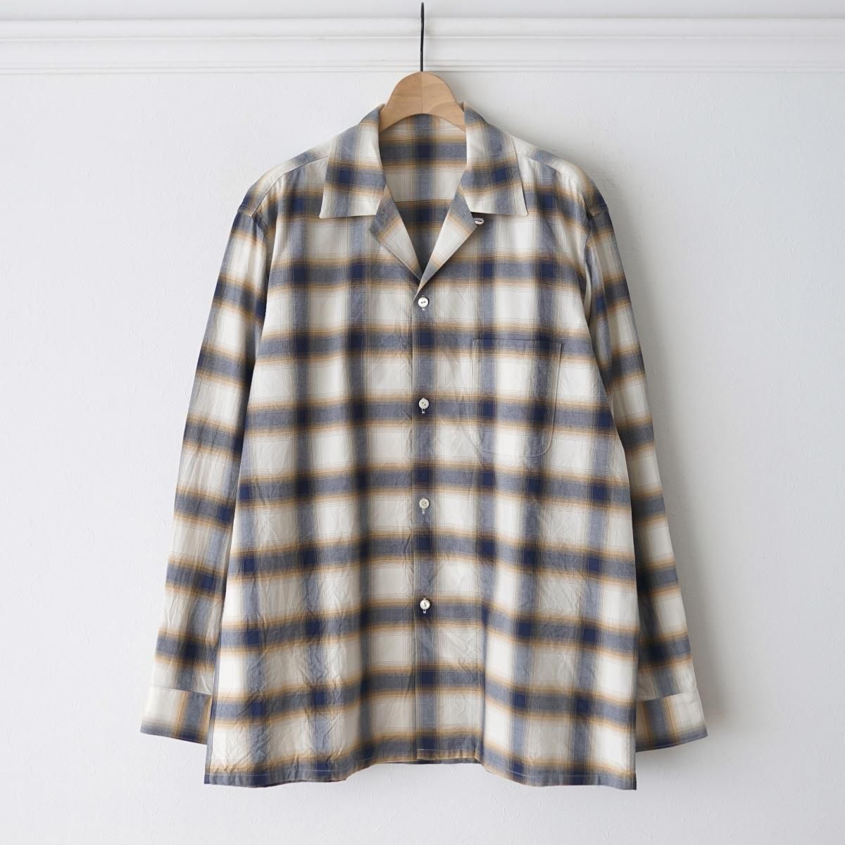 ڥ饹1ۡ2024 S/SۡURU  COTTON MODAL / OPEN COLLAR L/S SHIRTS - YELLOW