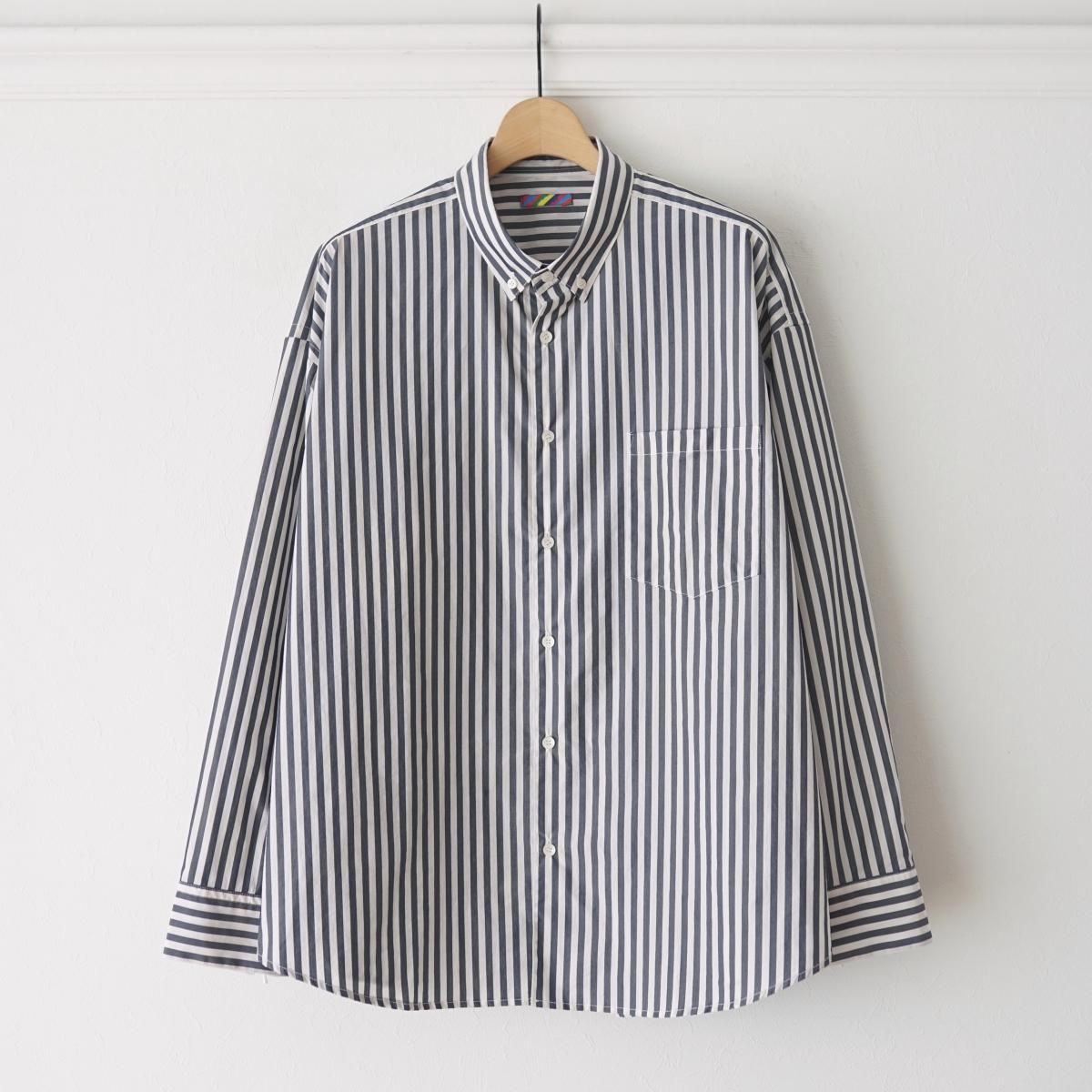 MEMBER ONLYۡis-ness / ͥ VENTILATION LONG SLEEVE SHIRT - WHITE & NAVY STRIPE