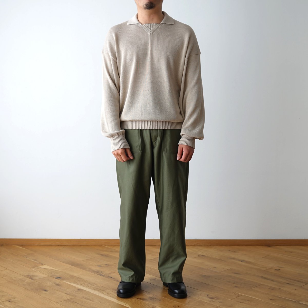 INTERIM インテリム】 GIZA BACK SATIN BAKER PANTS - OLIVE / PARK ONLINE STORE