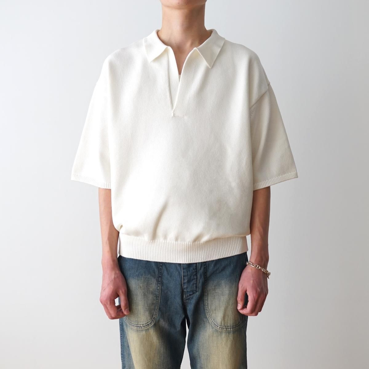 MEIAS / メイアス】 COTTON CODE HALF SLEEVE PULL OVER - L
