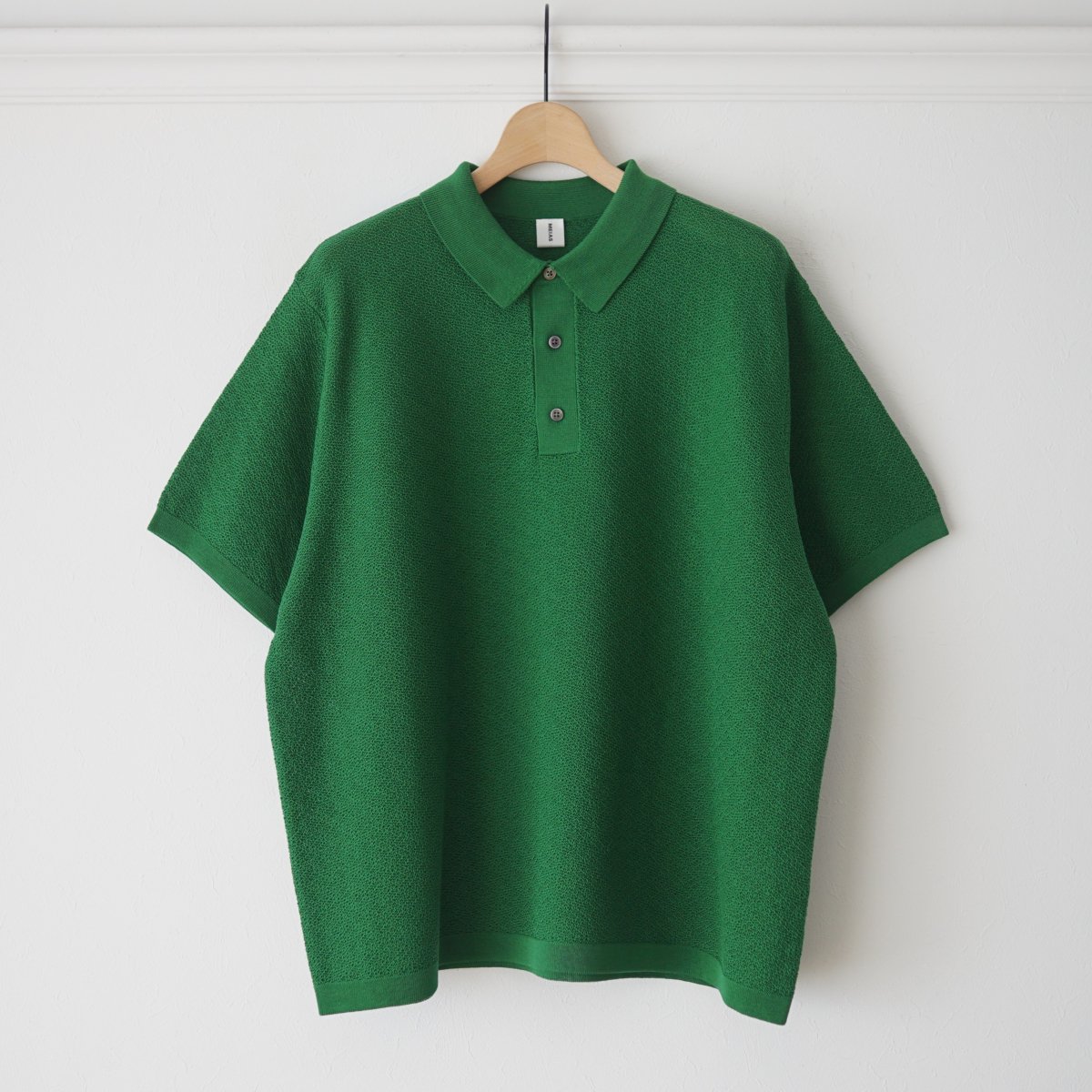 2024 S/SۡMEIAS ᥤ GIMA COTTON TACK PATTERN POLO PULL OVER - GREEN