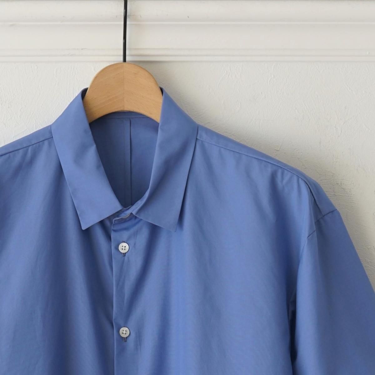 ATON エイトン】 SUVIN BROAD OVERSIZED S/S SHIRT - SAX / PARK