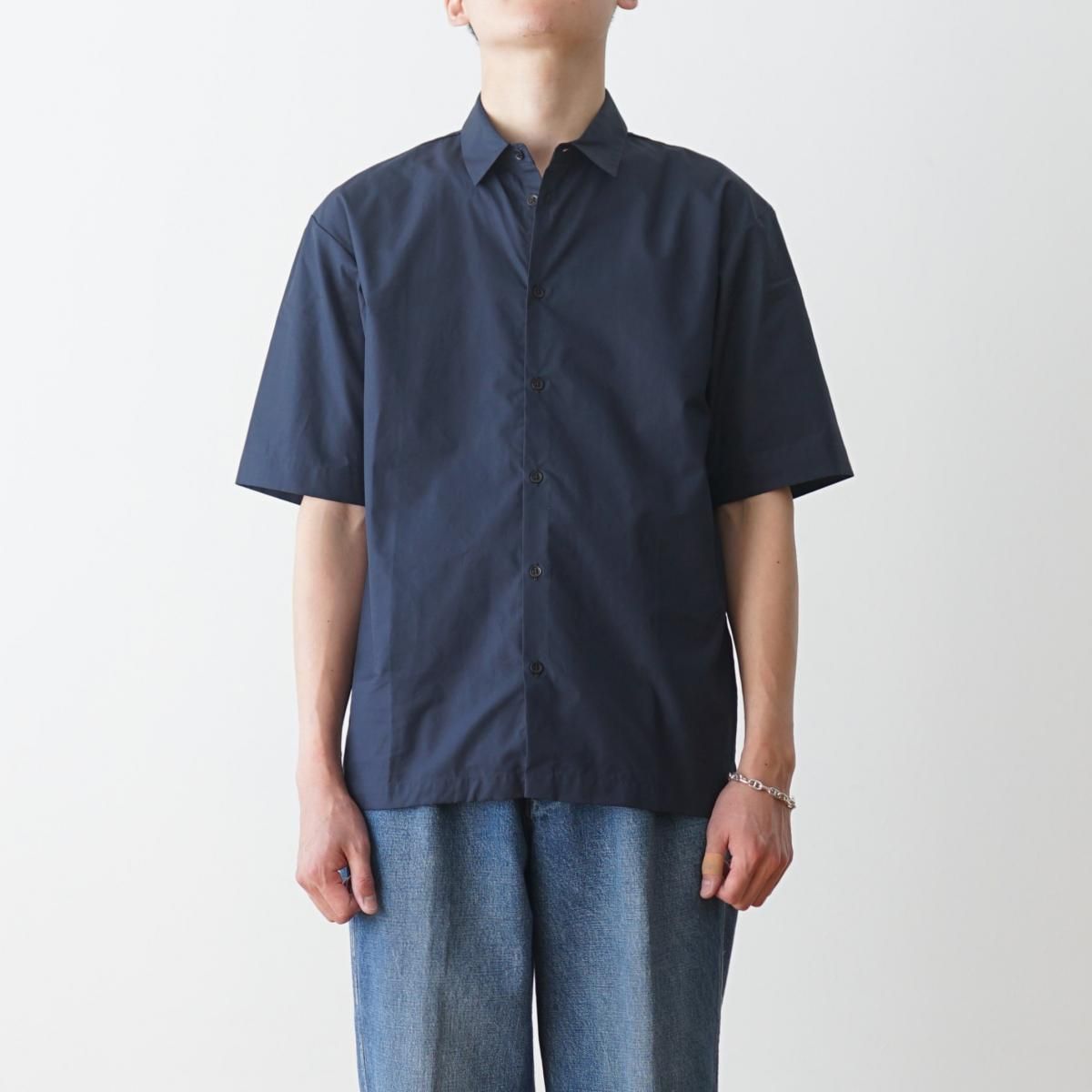 ATON / エイトン】 SUVIN BROAD OVERSIZED S/S SHIRT - NAVY