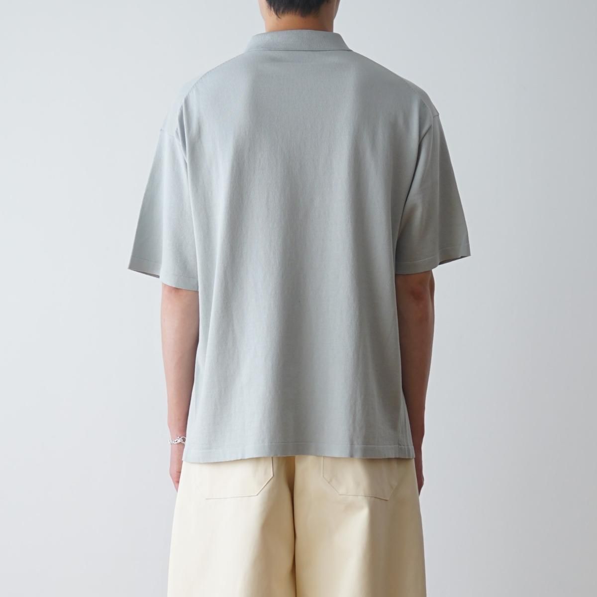 ATON FRESCA KNIT CREW POLO KNIT サイズ6 ATON / エイトン】 FRESCA KNIT CREW POLO KNIT - SAX / PARK