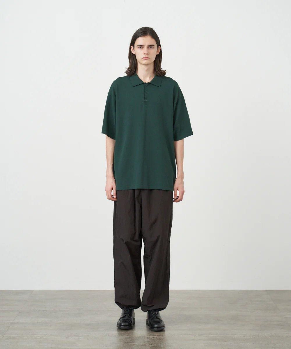 ATON / エイトン】 FRESCA KNIT CREW POLO KNIT - GREEN / PARK