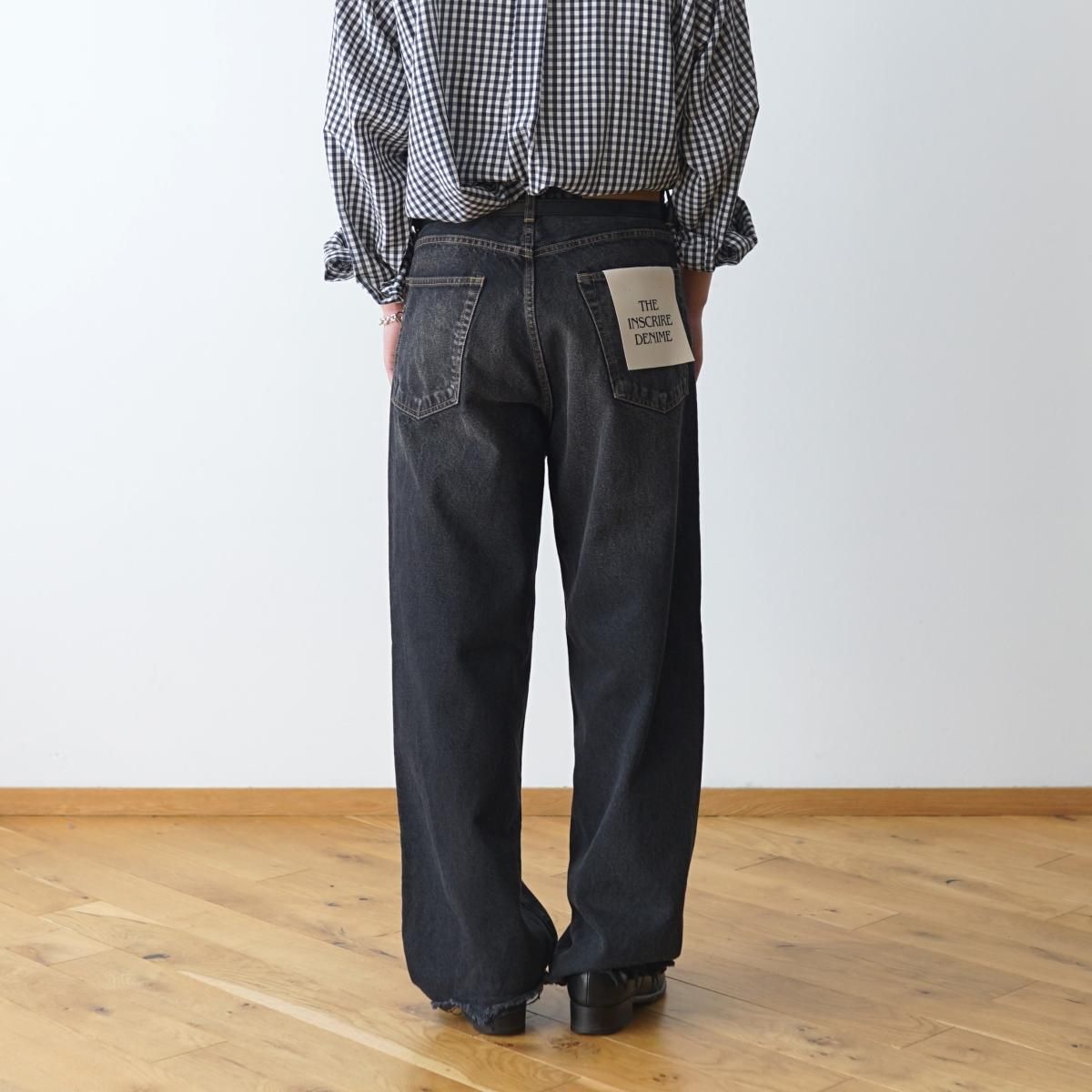 INSCRIRE / アンスクリア】 DENIM BAGGY PANTS - BLACK USED INSCRIRE / アンスクリア】 DENIM BAGGY PANTS - BLACK USED