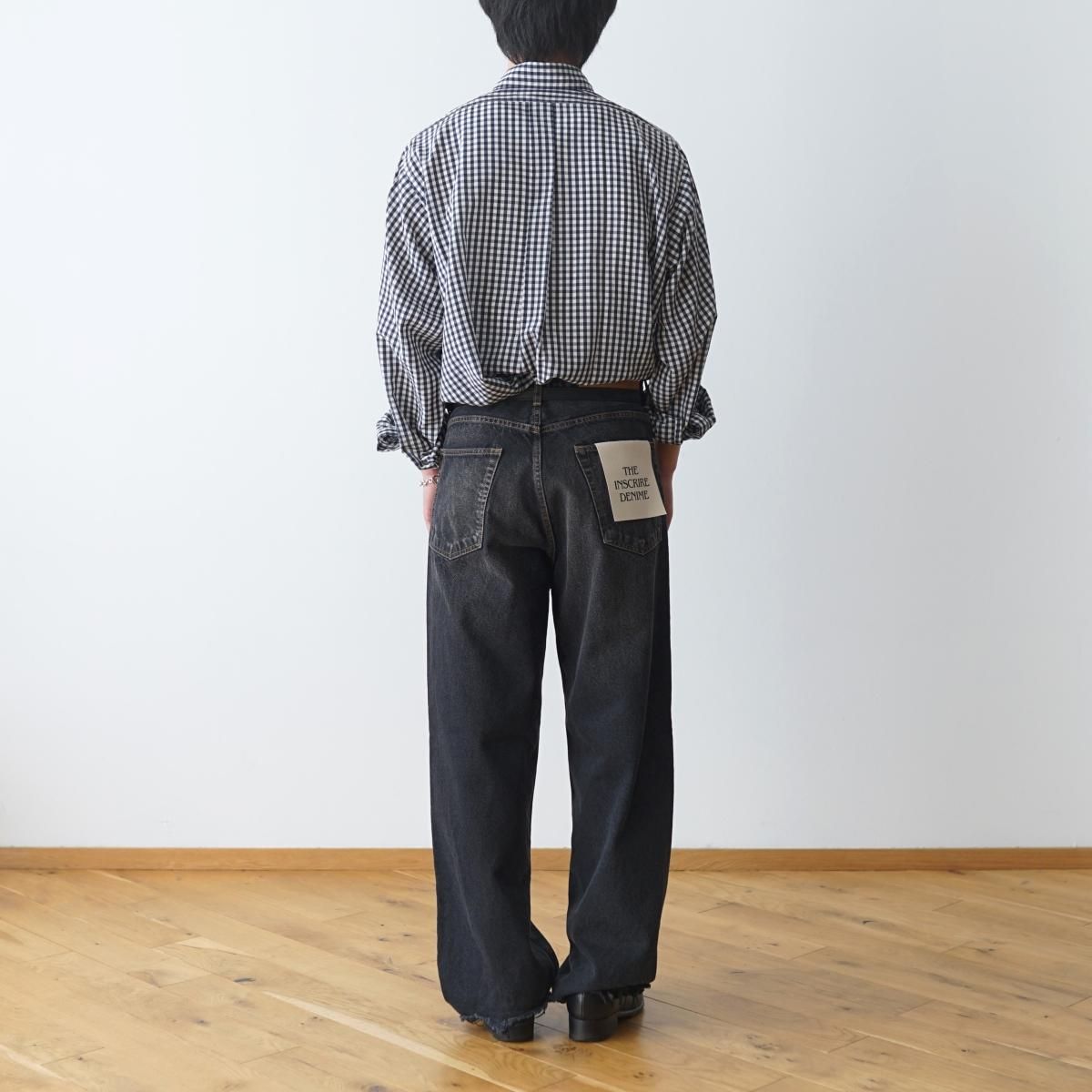 INSCRIRE / アンスクリア】 DENIM BAGGY PANTS - BLACK USED INSCRIRE / アンスクリア】 DENIM BAGGY PANTS - BLACK USED