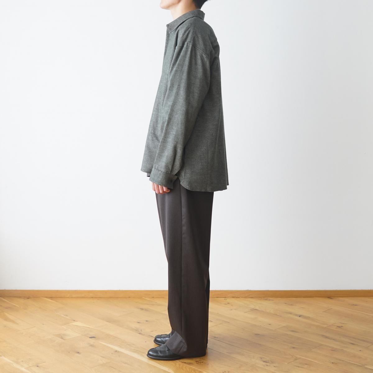 ジャケット・アウター POLYPLOID Bandcollar Wool Shirt Jacket POLYPLOID SHIRT JACKET B [CHARCOAL] - Fresh Service