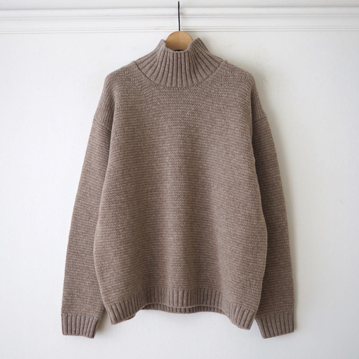 2024 AWۡATON / ȥ LAMBS WOOL HIGHNECK SWEATER - BEIGE