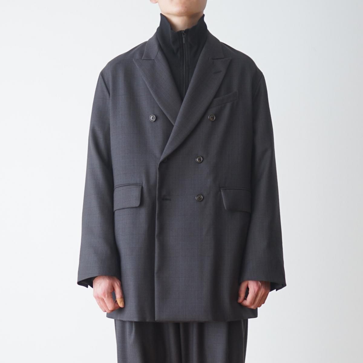 URU / ウル】 WOOL GLEN CHECK | DOUBLE BREASTED JACKET URU / ウル】 WOOL GLEN CHECK | DOUBLE BREASTED JACKET