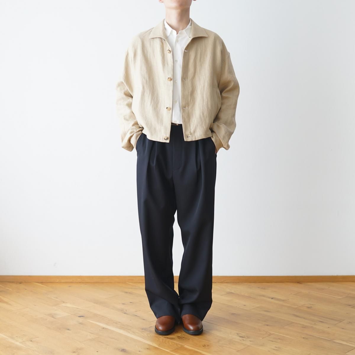The CLASIK / ザ クラシック】 SHARK COLLOR JACKET - LIGHT TAUPE