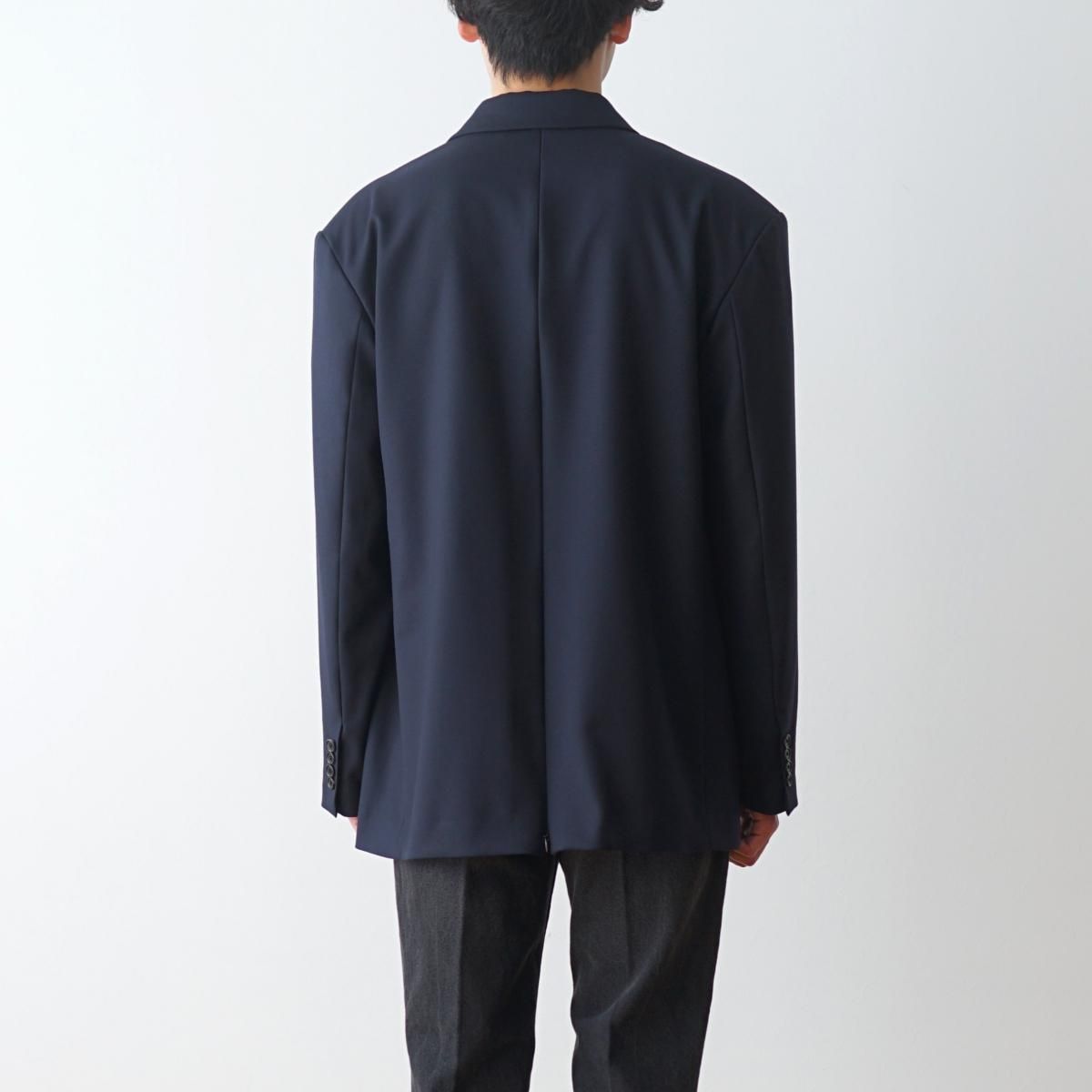 INSCRIRE / アンスクリア】 WOOL BACK OPEN JACKET - NAVY