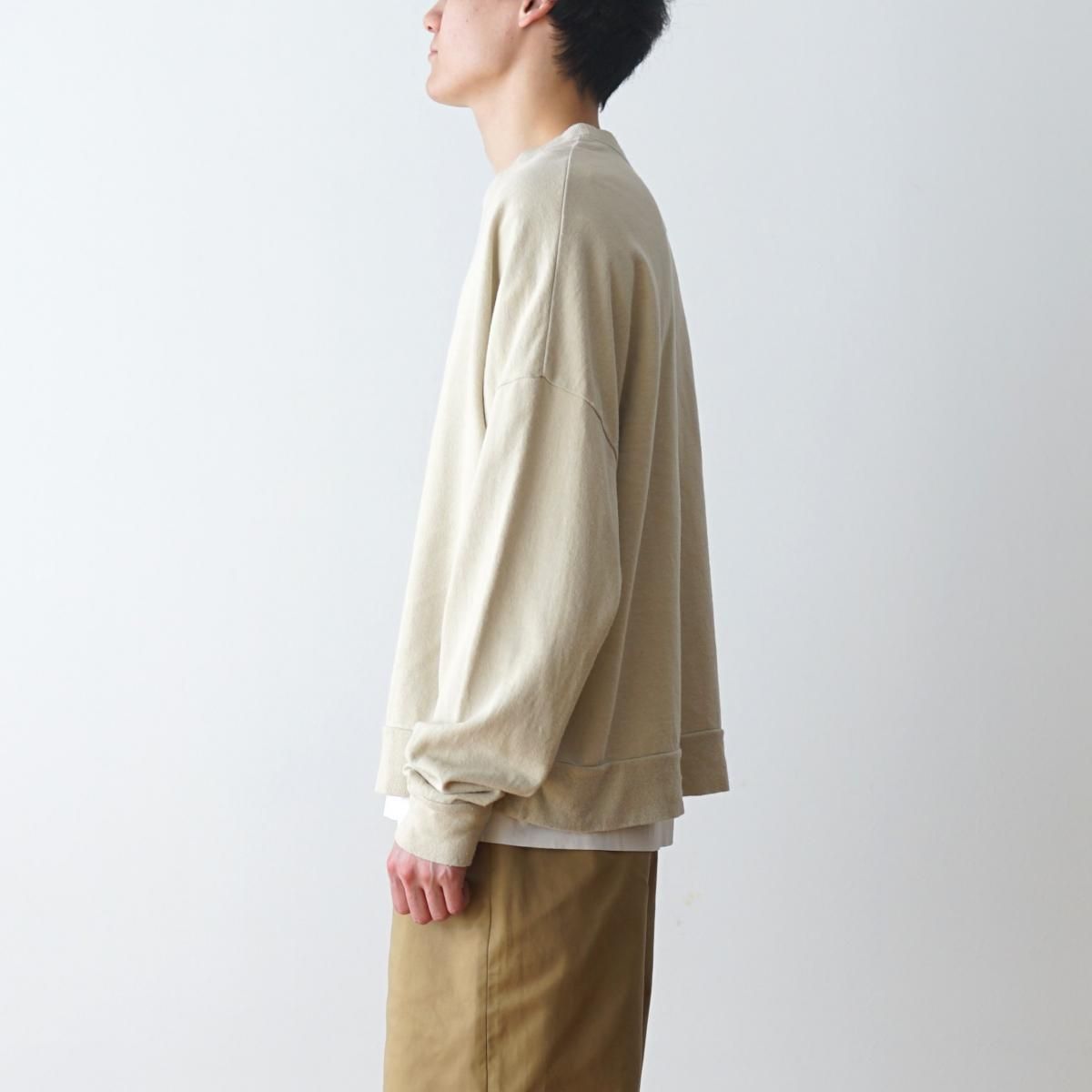 【INSCRIRE】アンスクリア スウェット カットオフ ホワイト INSCRIRE / アンスクリア】 COTTON LINEN CREW SWEAT SHIRT