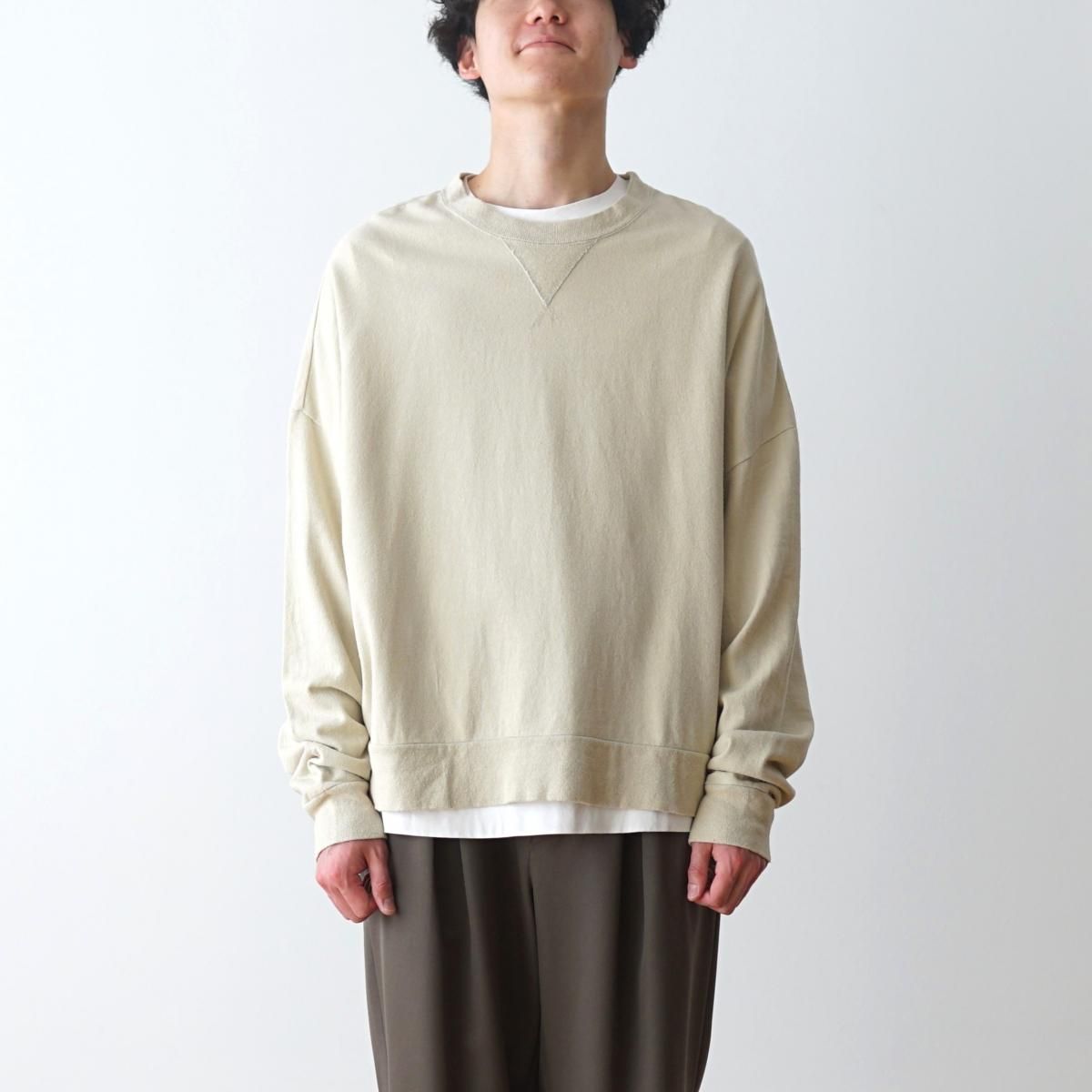 INSCRIRE / アンスクリア】 COTTON LINEN CREW SWEAT SHIRT