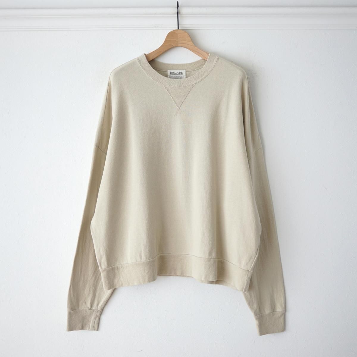 2025 SSۡINSCRIRE / 󥹥ꥢ COTTON LINEN CREW SWEAT SHIRT - CREAM