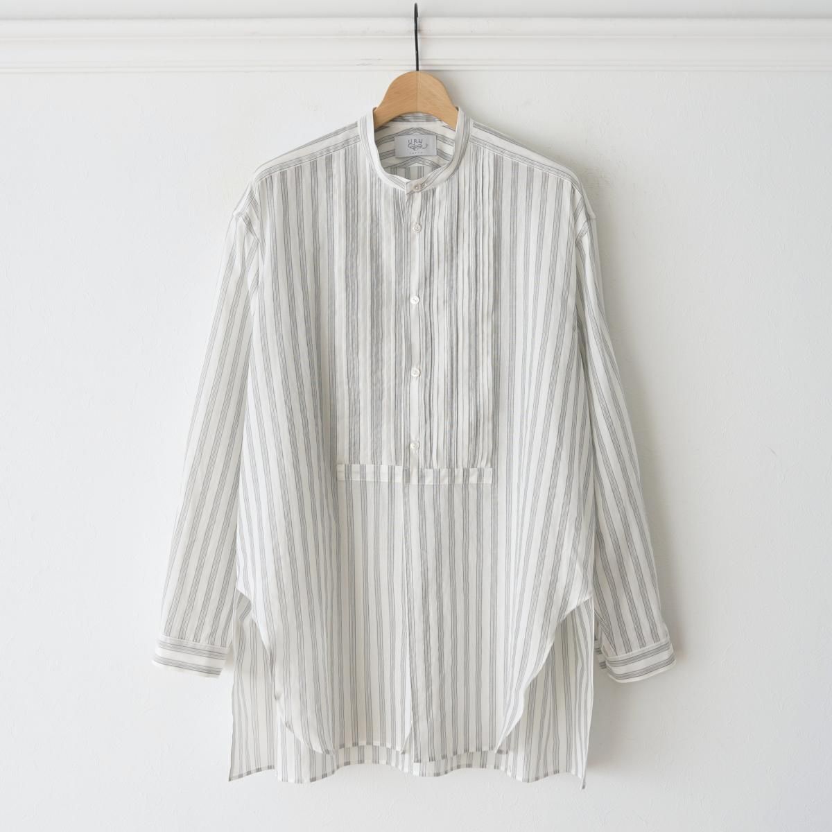 3/30ȯۡ2025 SSۡURU /  COTTON SILK STRIPE | BAND COLLAR L/S SHIRTS - STRIPE