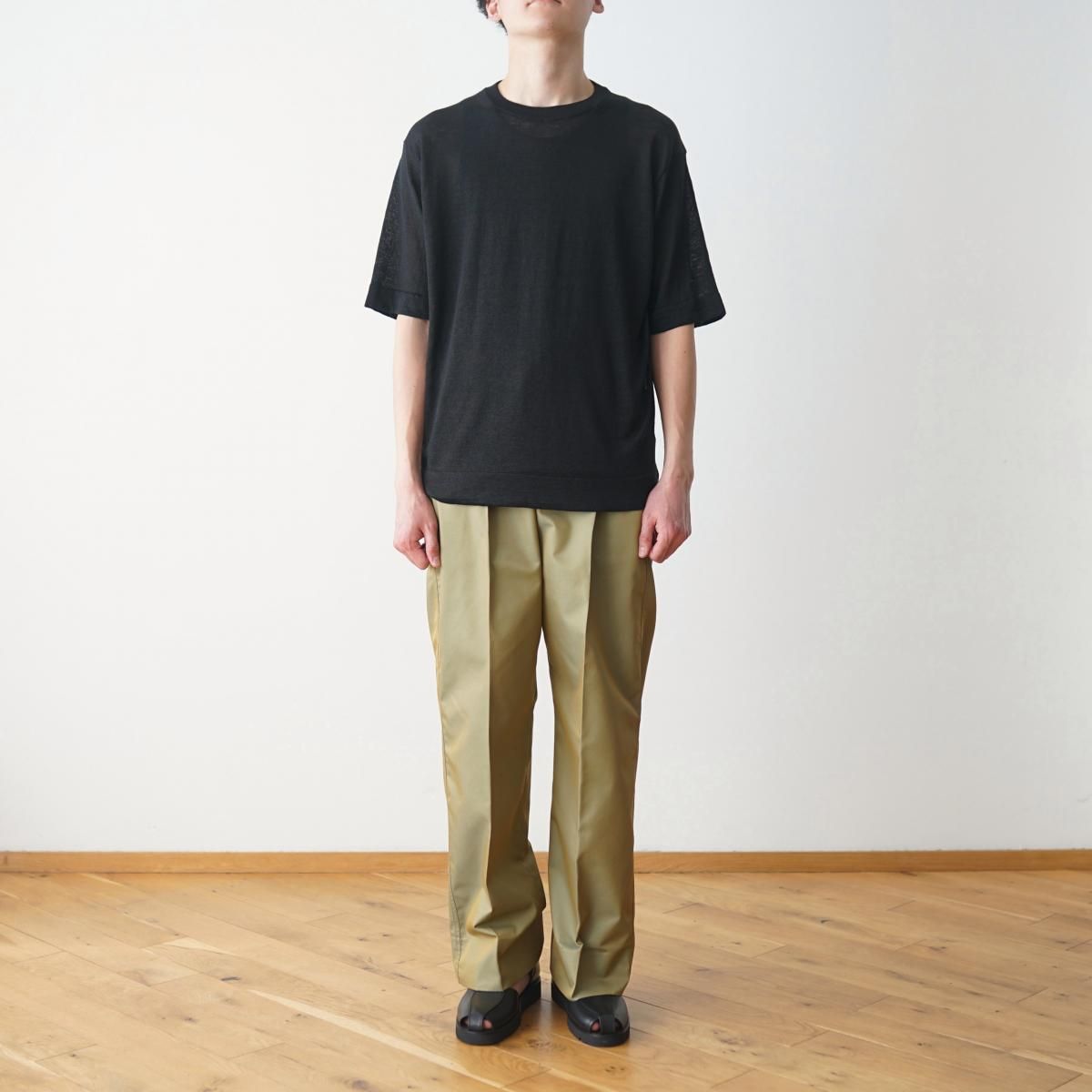 The CLASIK / ザ クラシック】 KNIT T-SHIRTS - BLACK / PARK