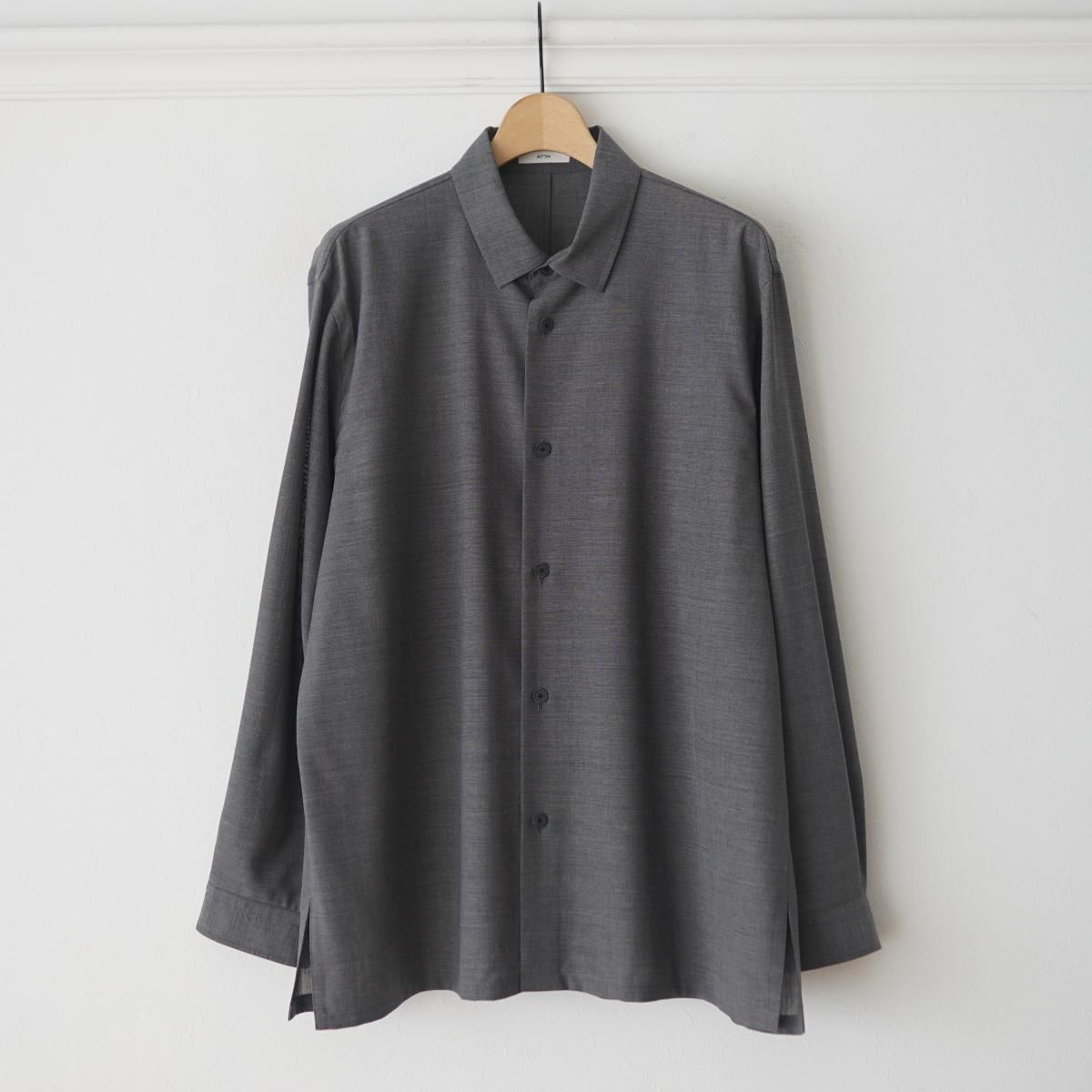 2025 SSۡATON / ȥ TWIST WOOL TROPICAL OVERSIZED SHIRTS - GRAY