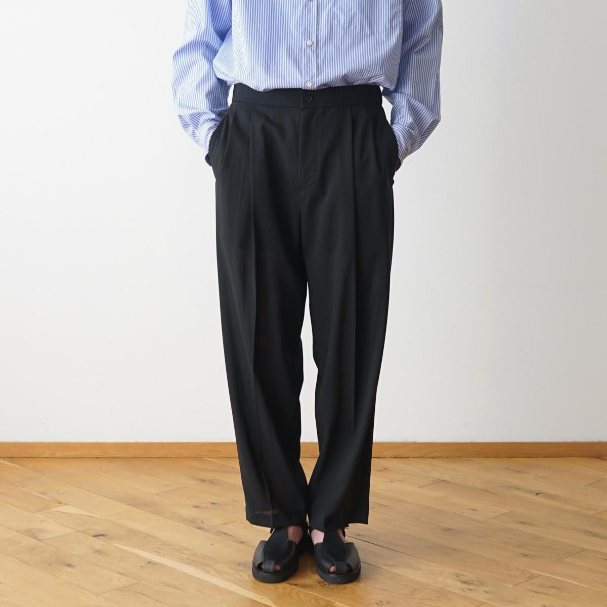 パンツ ATON 25ss TWO TUCKED EASY PANTS Namu Shop - Aton Cotton Linen Voile Two Tucked Easy Pants