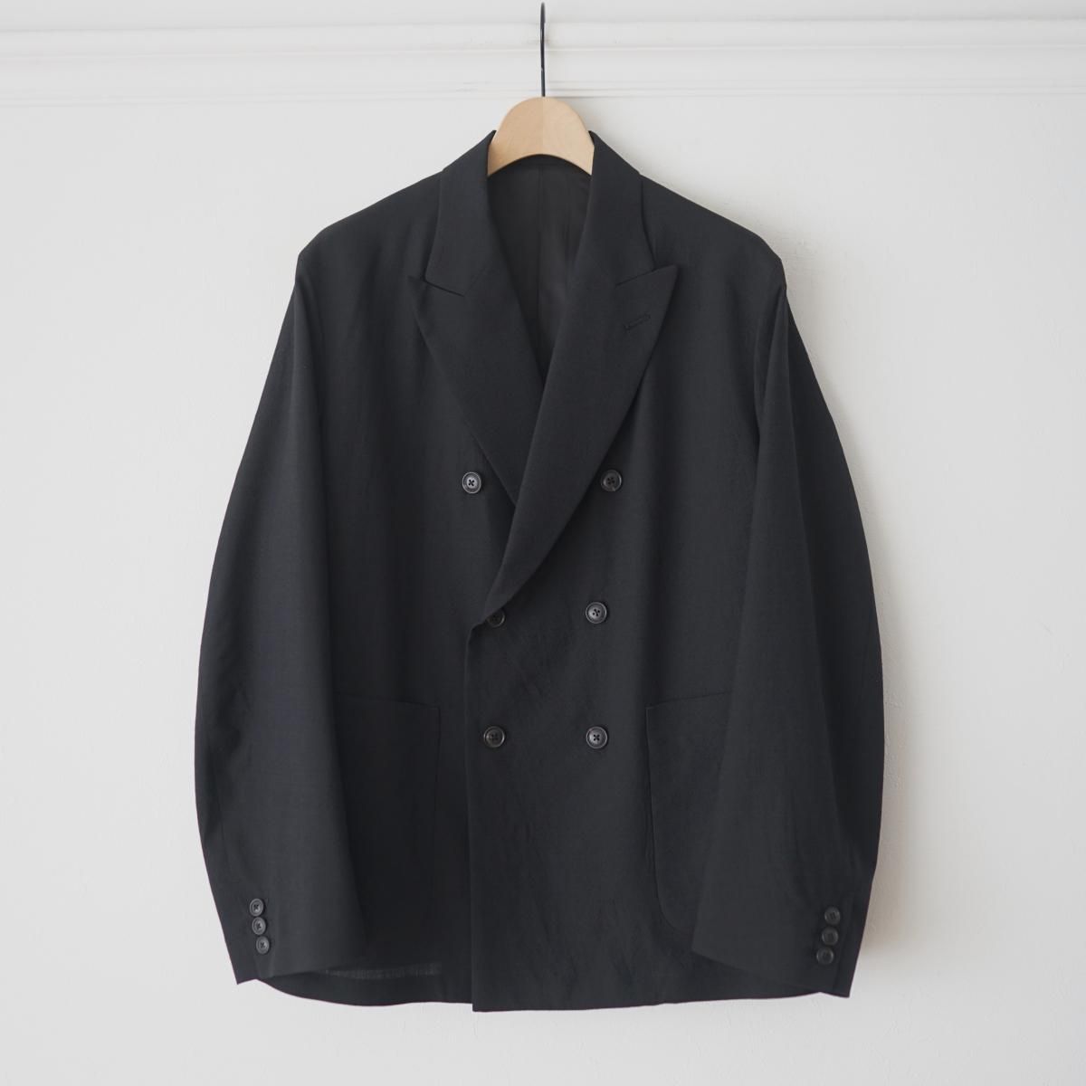 【4/5発売】【2025 SS】【URU / ウル】 DOUBLE BREASTED JACKET - BLACK