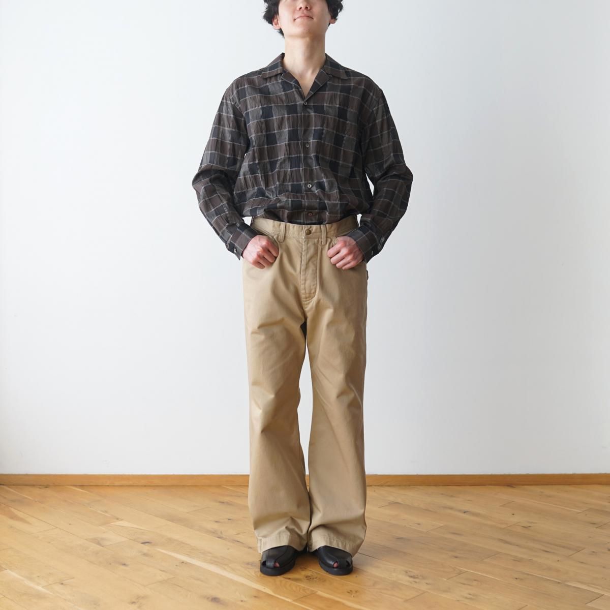 refomed / リフォメッド】 NEXT MAN SATIN PANTS - BEIGE / PARK