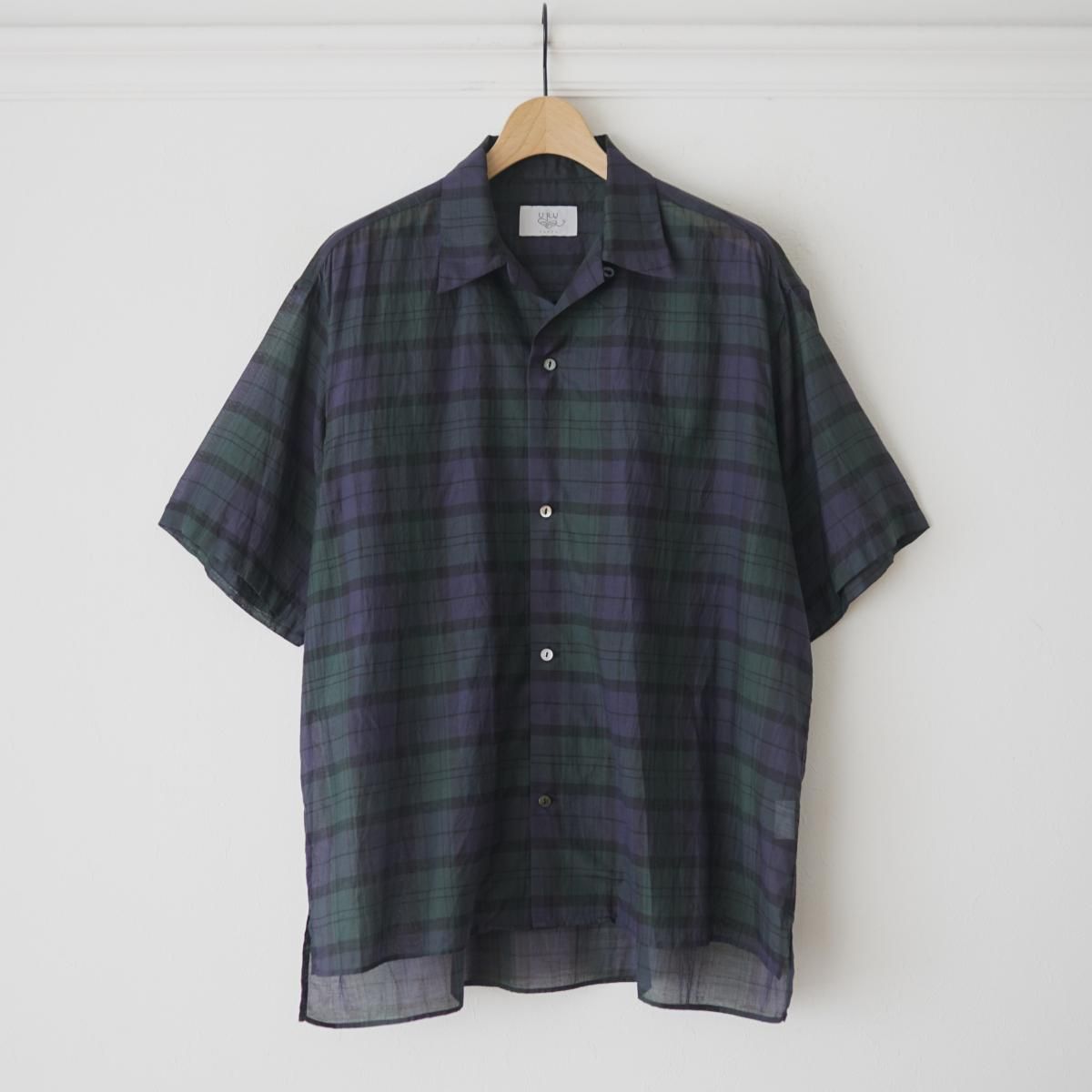 【4/12発売】【2025 SS】【URU / ウル】 OPEN COLLAR S/S SHIRTS - NAVY