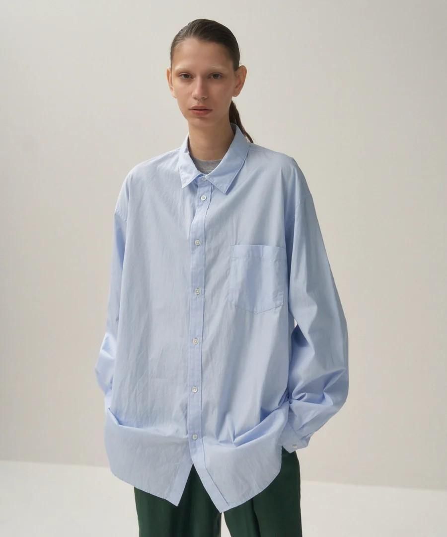 ATON / エイトン】 GIZA BROAD WASHED SHIRT - SAX / PARK