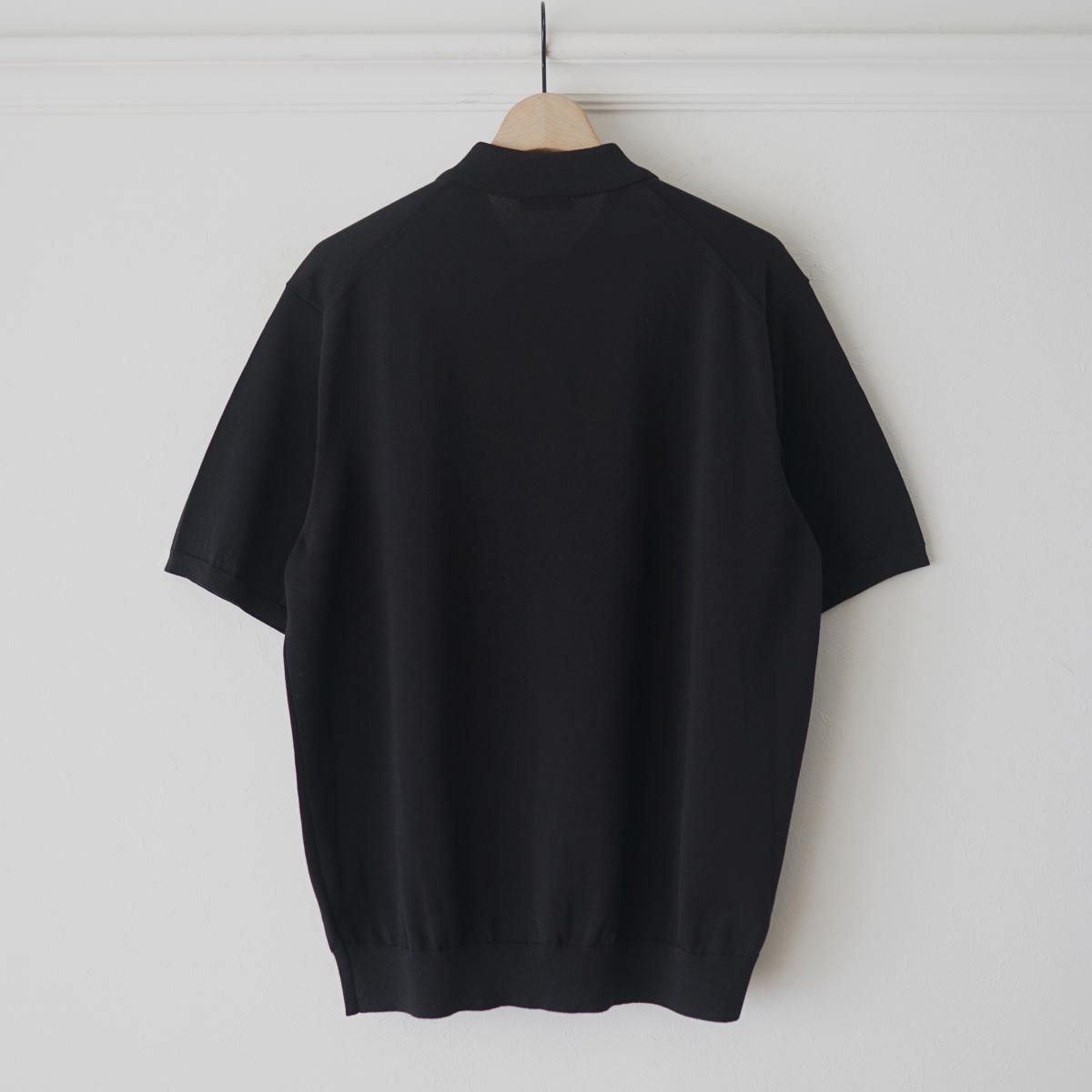 ATON / エイトン】 COTTON WASHI KNIT HALF SLEEVE POLO SWEATER