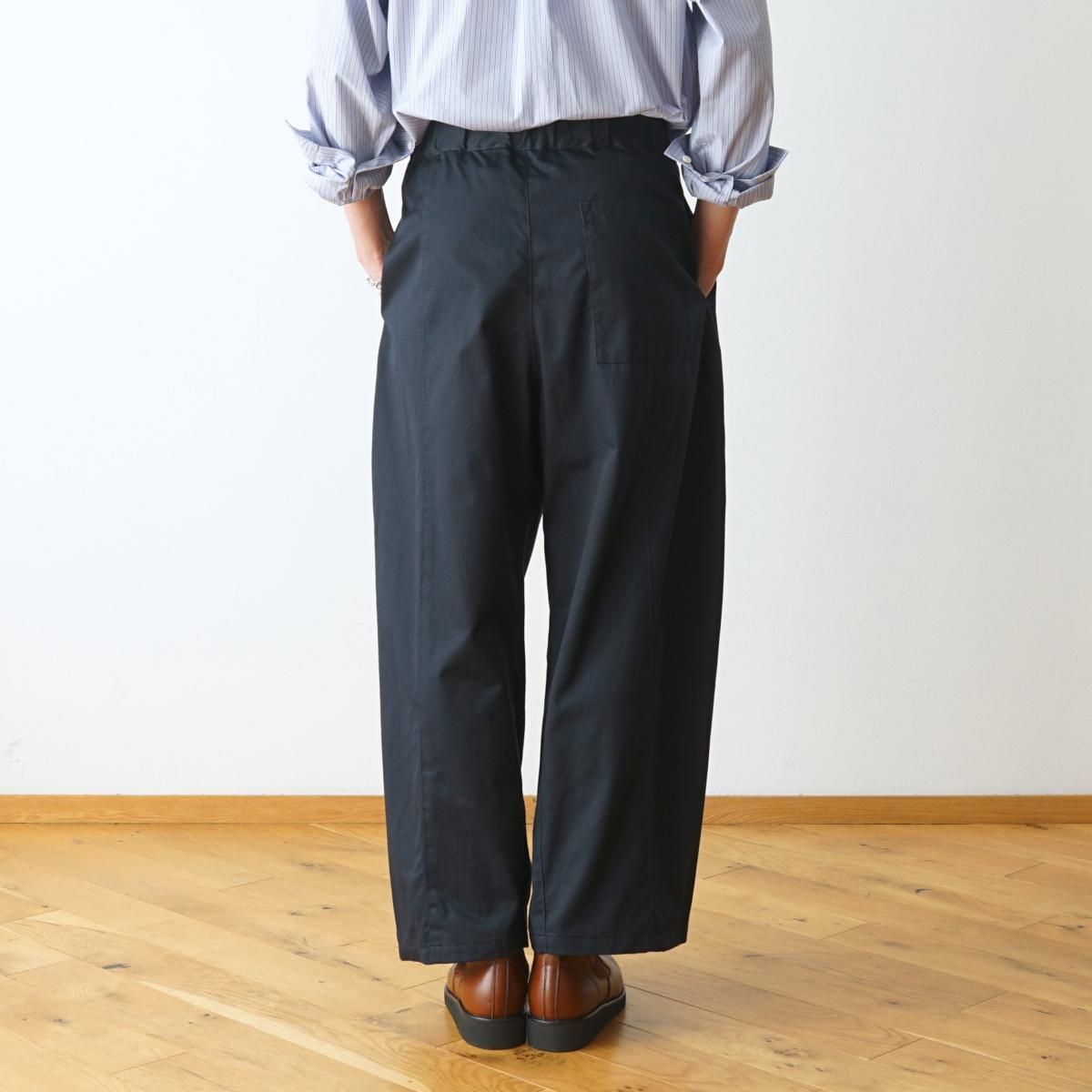 sage'NATION / セイジネーション】 BOX PLEAT TROUSER - NAVY / PARK