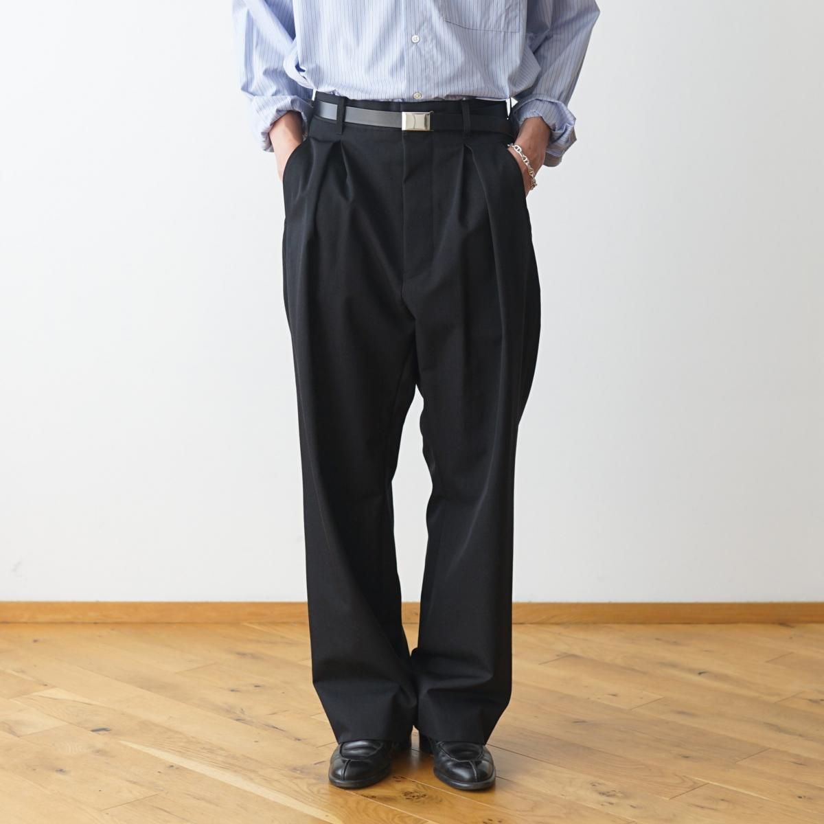 タグ付き】 THE CLASIK ザ クラシック バック ベルト スラックス BLACK