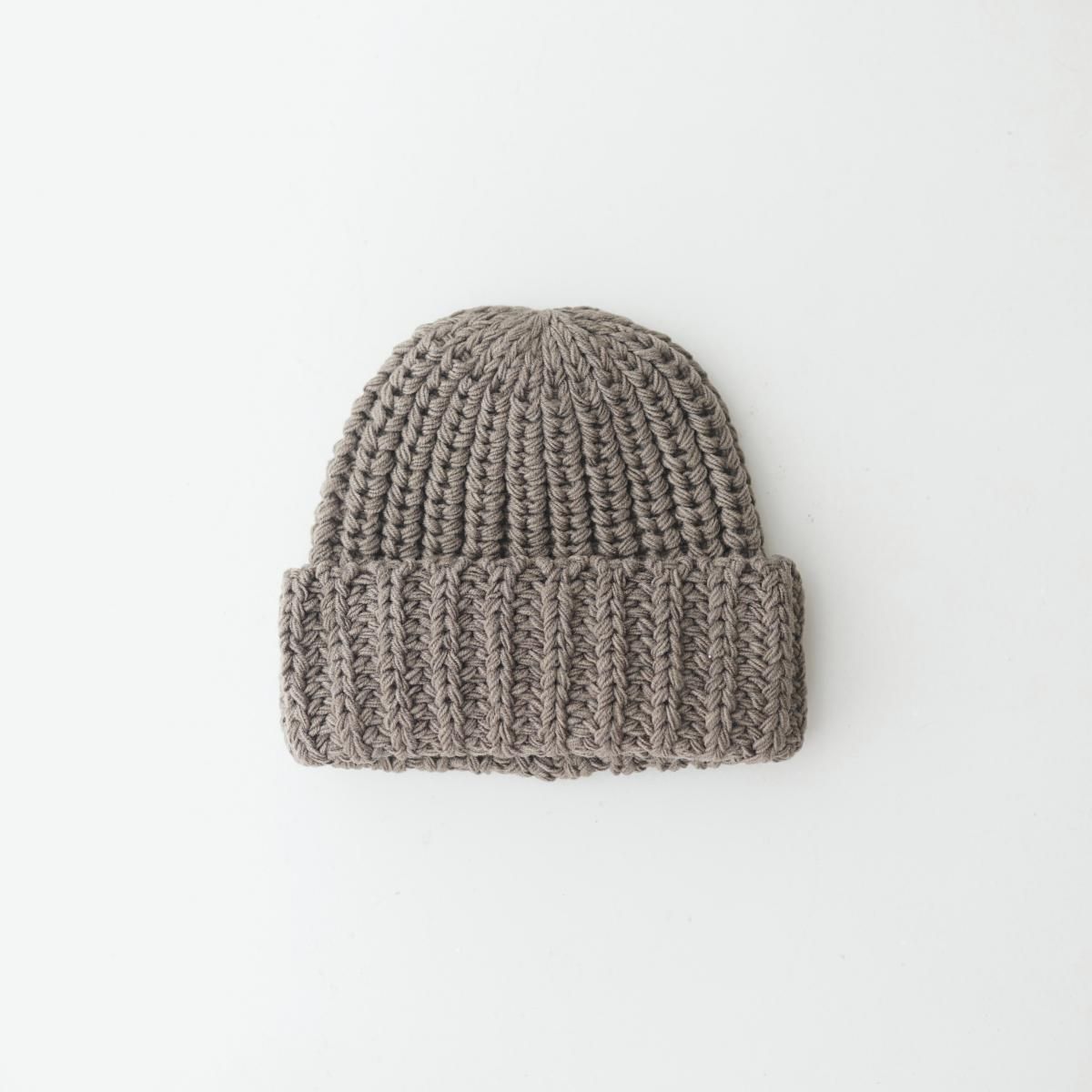 帽子 everyone COMESANDGOES cotton big knitcap COMESANDGOES | EASY KNIT / DARK GREEN ローゲージニット