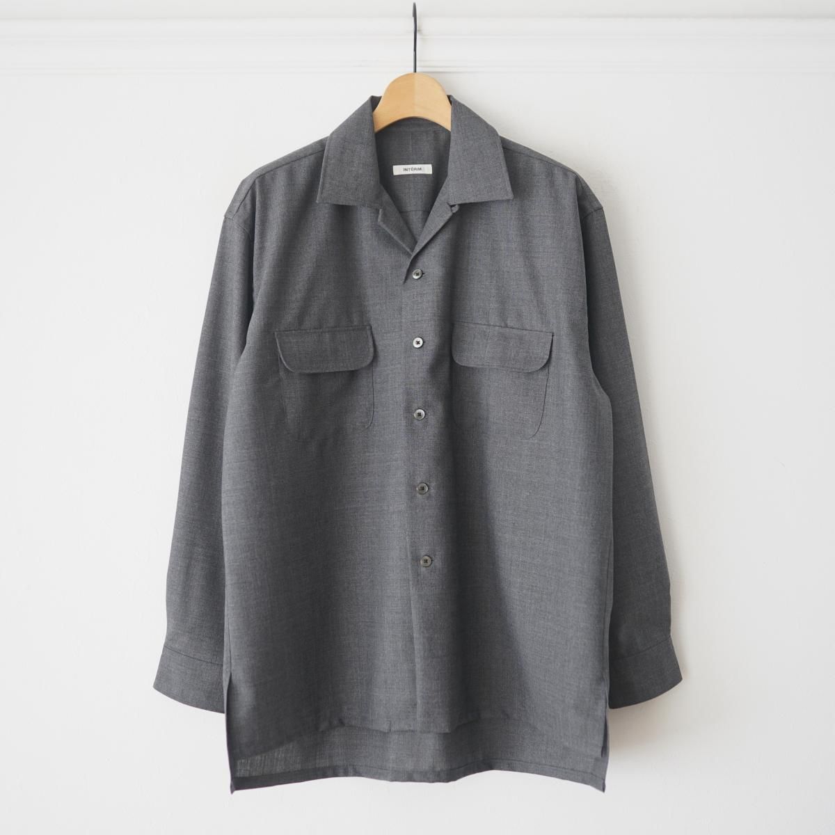 <img class='new_mark_img1' src='https://img.shop-pro.jp/img/new/icons20.gif' style='border:none;display:inline;margin:0px;padding:0px;width:auto;' />INTERIM / ƥ HYPER BIG RUSTIC TROPICAL OPEN COLLAR SHIRT - GRAY