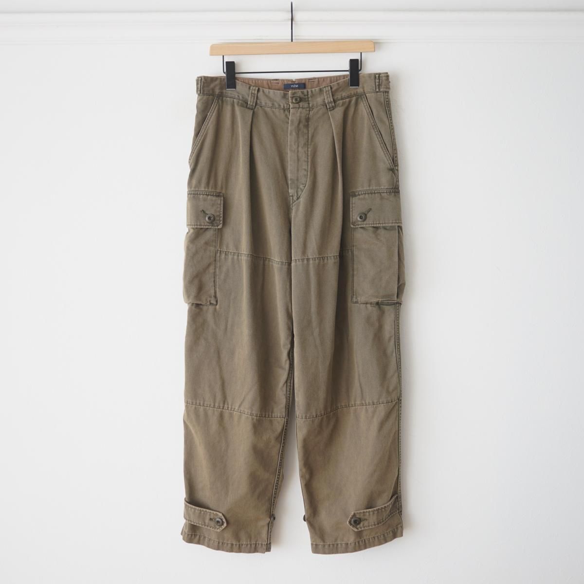 10/2ȯۡ25AWۡYLEVE / 졼 COTTON TWILL PIGMENT OVERDYE TROUSERS - KHAKI