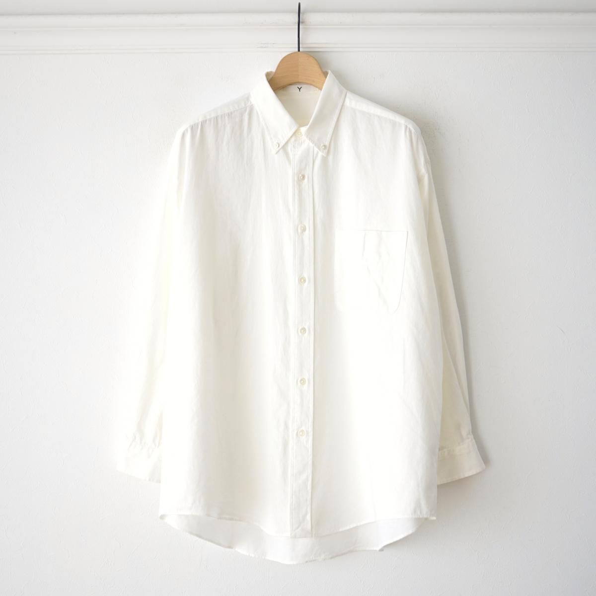 25AWۡY / 磻 ORGANIC COTTON WASHER SATIN SHIRT - WHITE