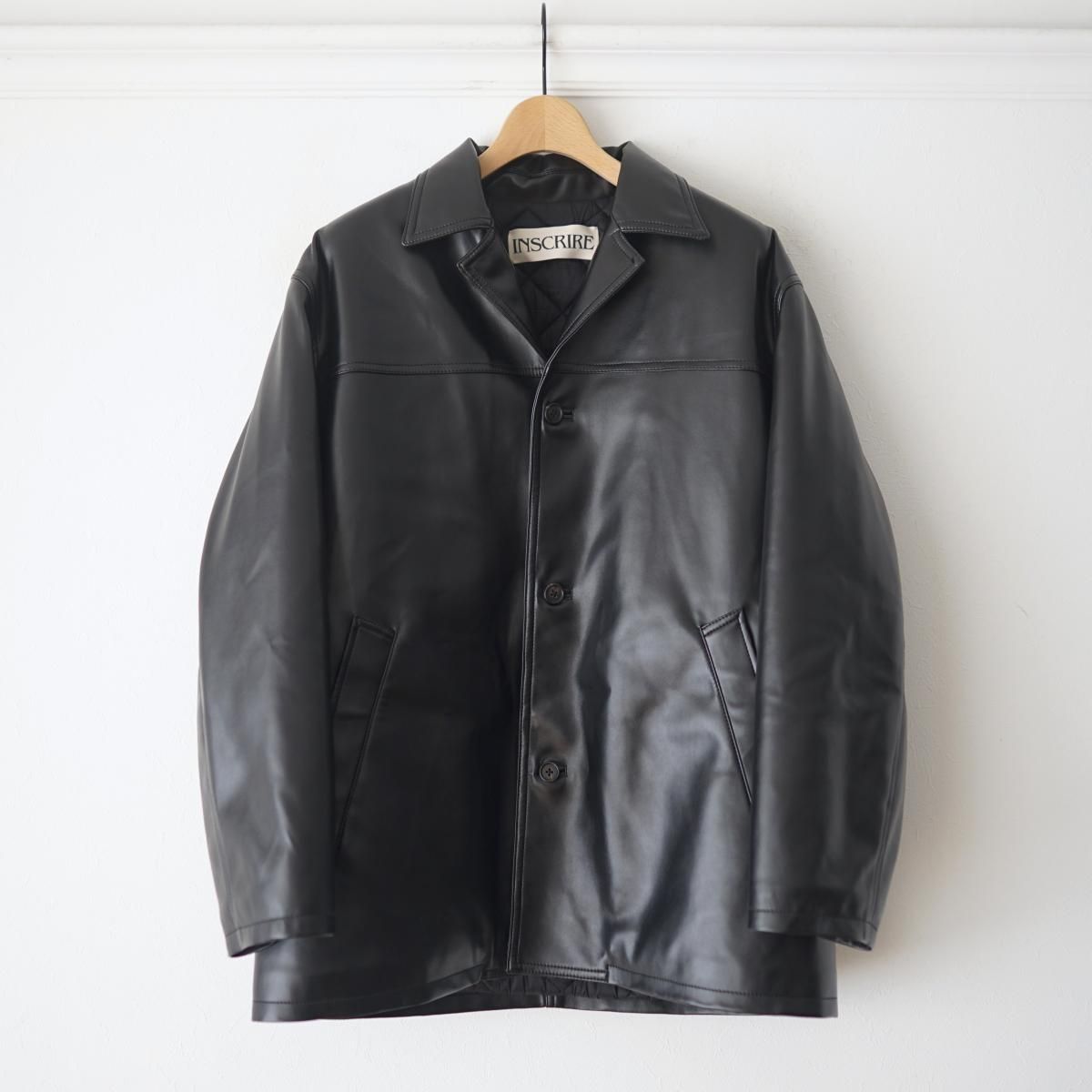 inscrire アンスクリア　24aw フェイクレザージャケットブルゾン INSCRIRE / アンスクリア】 LEATHER JACKET - BLACK / PARK