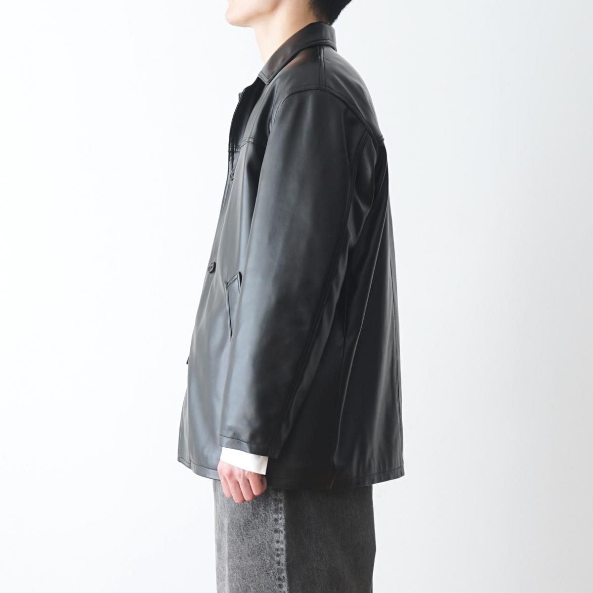 inscrire アンスクリア　24aw フェイクレザージャケットブルゾン INSCRIRE / アンスクリア】 LEATHER JACKET - BLACK / PARK