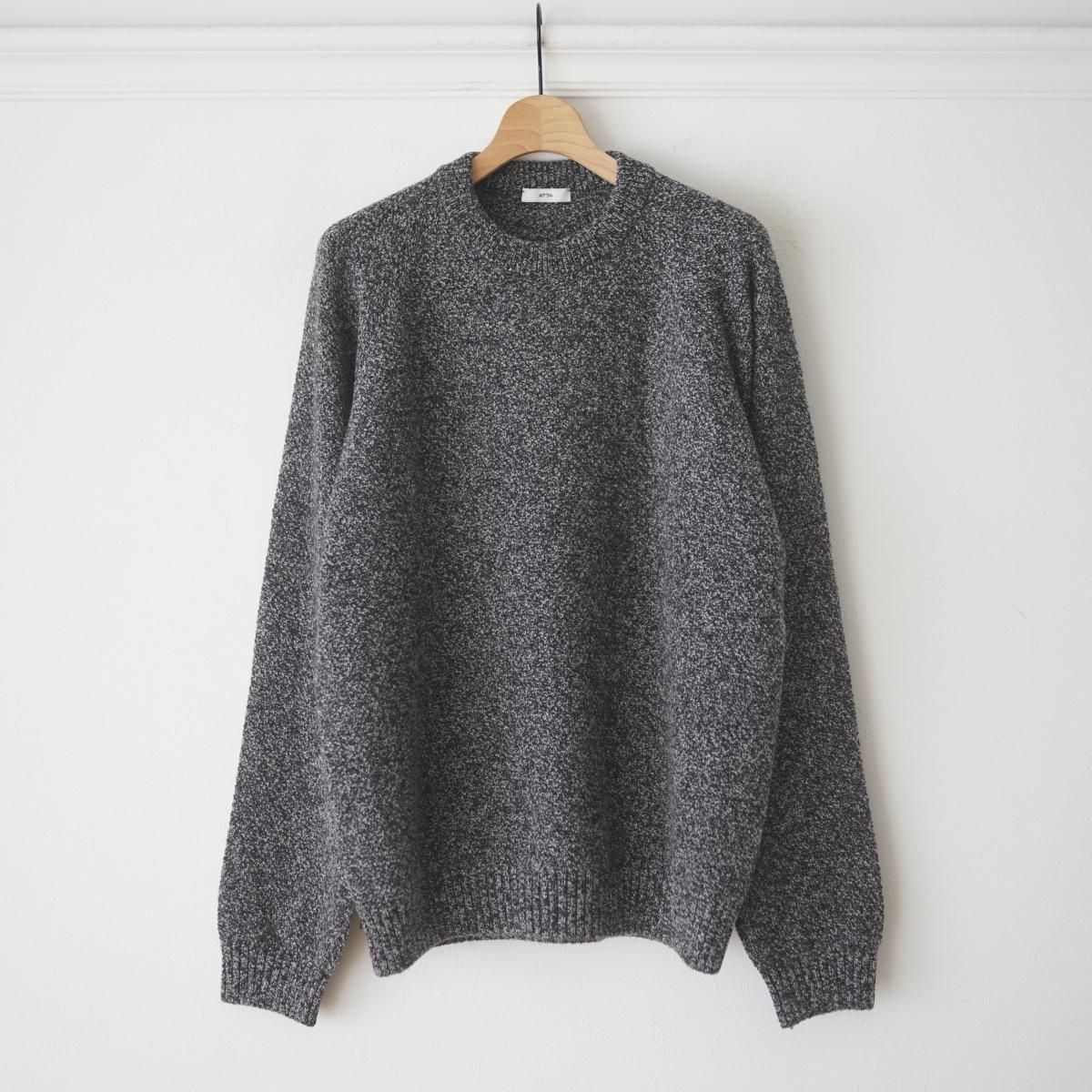 ATON / エイトン】 LAMBS WOOL | CREWNECK SWEATER - CHARCOAL MOKU