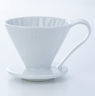 有田焼円すいフラワードリッパー(ホワイト) cup4〈2〜4杯用〉メジャースプーン付き（ホワイト）CFD-4WH