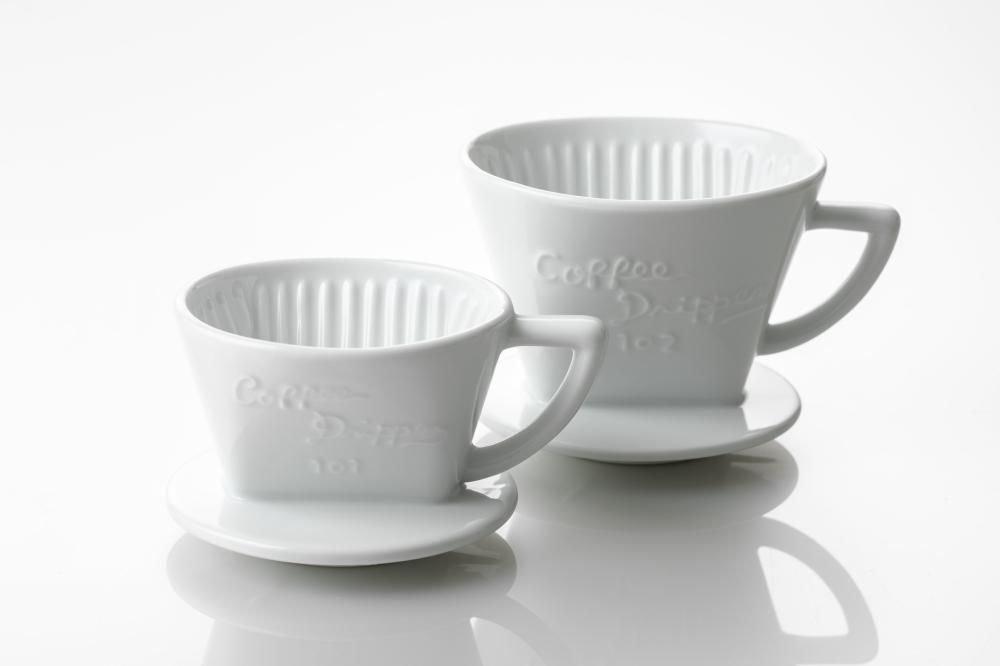 有田焼扇形ドリッパー101〈1~2杯用〉(ホワイト)G-101W - CAFEC 有田焼扇形ドリッパー101〈1~2杯用〉(ホワイト)G-101W - CAFEC