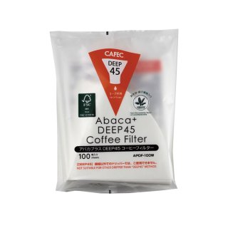 【DEEP45規格専用】アバカプラスDEEP 45 コーヒーフィルター〈3〜7杯用〉100枚入　ホワイト APDF-100W　SA-COC-004016