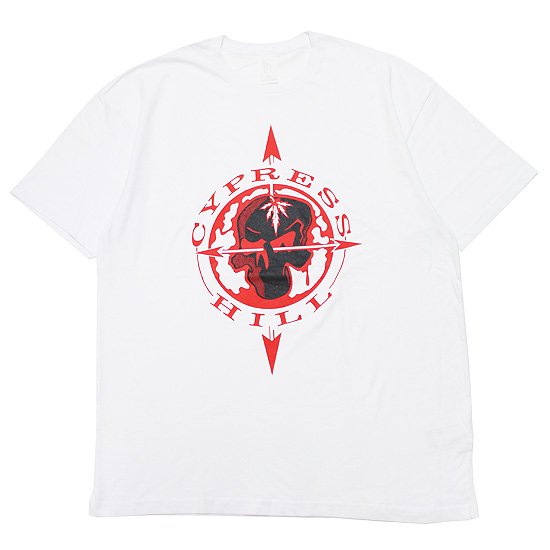 CYPRESS HILL サイプレスヒル SKULL&COMPASS S/S TEE/WHITE - SOULSTYLE