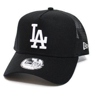 NEWERA ニューエラ LOSANGELES DODGERS 9FORTY A-FRAME TRUCKER CAP/BLACKxWHITE
