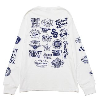 SCHOTT å VARIETY LOGO L/S TEE 3123173/WHITE