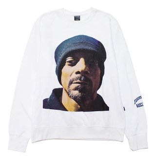 CROOKS&CASTLESxDEATH ROW RECORDS å&å륺xǥ쥳 SNOOP FACE CREWNECK SWEAT/WHITE