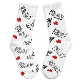 GRIMEY グライミー BACK AT YOU SOCKS GS0128/WHITE