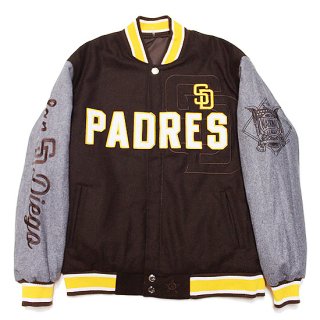 JH DESIGN ǥ SANDIEGO PADRES REVERSIBLE WOOL STADIUM JACKET/BROWN