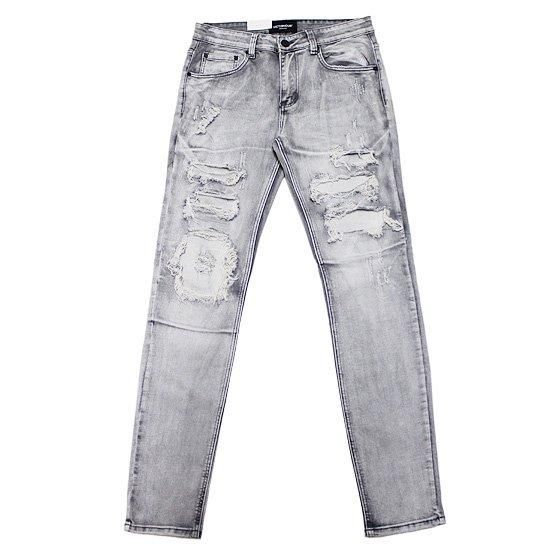 VICTORIOUS LA ヴィクトリアス RIP&REPAIR DENIM PANTS/GREY VICTORIOUS LA ヴィクトリアス RIP&REPAIR DENIM PANTS/GREY